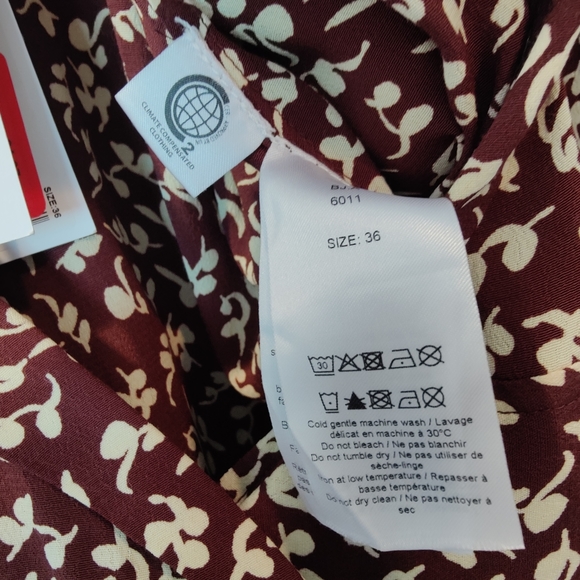 GANNI Floral Printed Logo Crêpe Wrap Dress - Picture 6 of 7